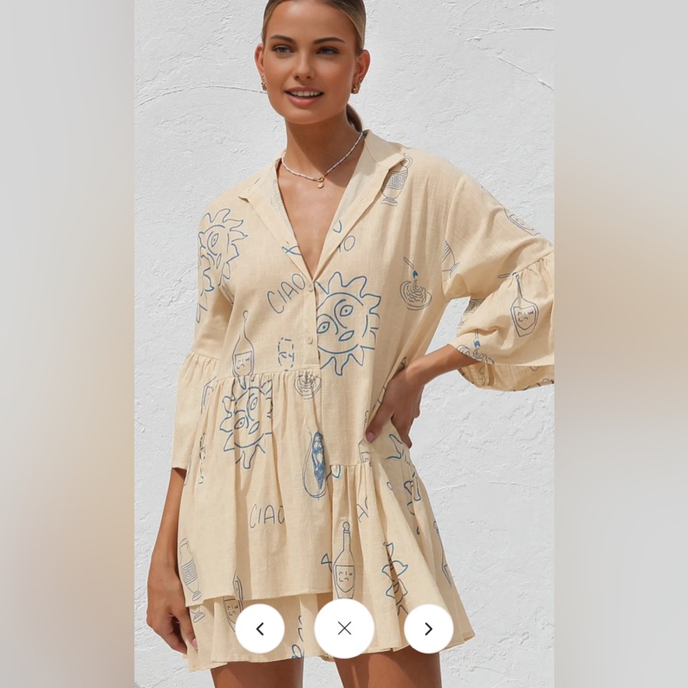 Commense Oversized Sun Print Short Dress - Size Medium - Picture 2 of 7